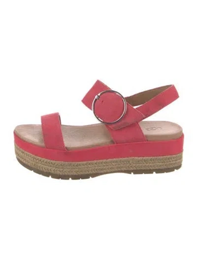 Pre-owned Ugg Suede Espadrilles In Pink