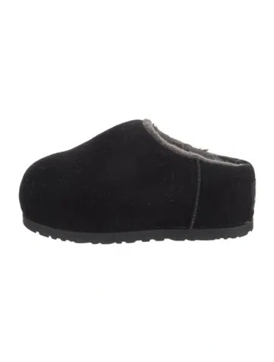 Pre-owned Ugg Suede Flats In Black