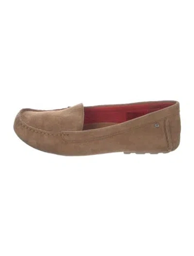 Pre-owned Ugg Suede Flats In Brown