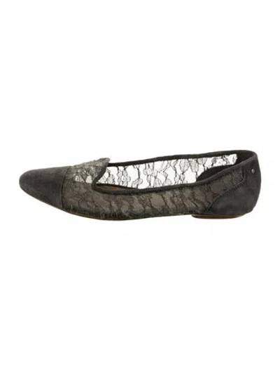 Pre-owned Ugg Suede Flats In Gray