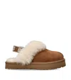 Ugg Brown Funkette Suede Slippers In Brown