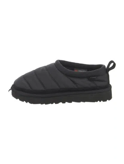 Pre-owned Ugg Kids' Suede Fur Trim Boots In Black