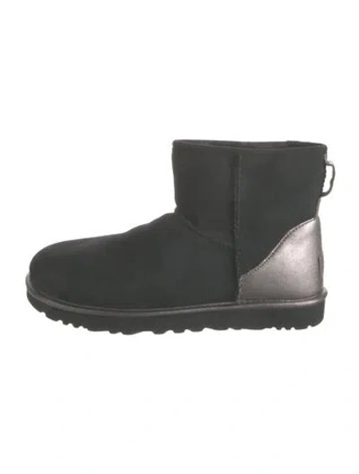 Pre-owned Ugg Suede Fur Trim Boots In Multi