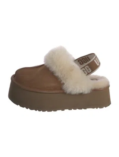 Pre-owned Ugg Suede Fur Trim In Neutrals