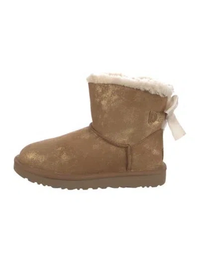 Pre-owned Ugg Suede Glitter Accents Boots In Brown