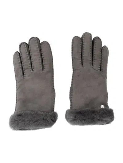 Pre-owned Ugg Suede Gloves In Grey
