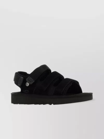 Ugg Suede Goldencoast Sandals With Flat Sole And Open Toe In Black