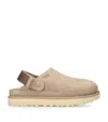 Ugg Sand Goldenstar Suede Mules In Beige