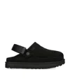 Ugg Chic Sheepskin Sandals With Adjustable Strap And Cushioned Sole In Black