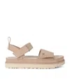 Ugg Logo Flat Sandals In Beige