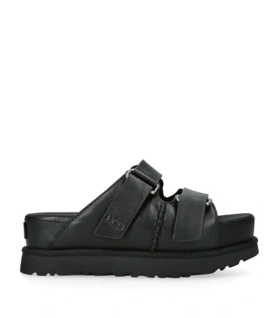 Ugg Suede Goldenstar Slide Sandals In Black