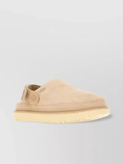 Ugg Suede Goldenstar Slippers Rubber Sole In Nude
