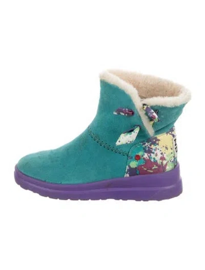 Pre-owned Ugg Suede Graphic Print Boots In Multi