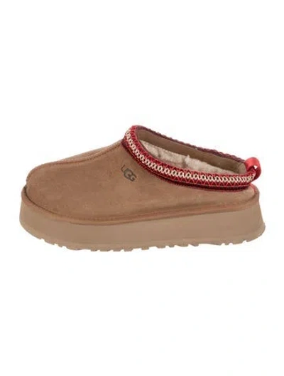 Pre-owned Ugg Suede Graphic Print Mules In Brown