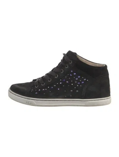Pre-owned Ugg Suede Graphic Print Sneakers In Black
