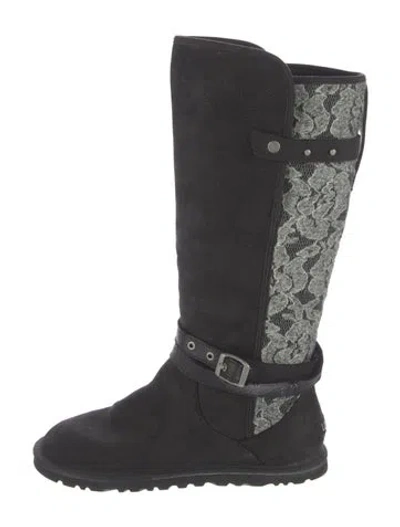 Pre-owned Ugg Suede Lace Pattern Boots In Multi