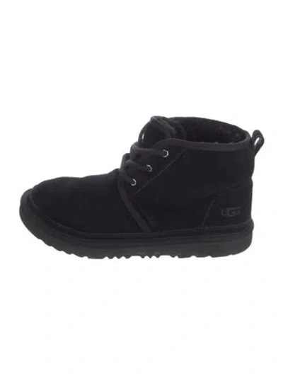 Pre-owned Ugg Suede Lace-up Boots In Black