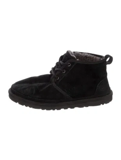 Pre-owned Ugg Suede Lace-up Boots In Black