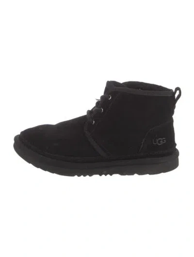 Pre-owned Ugg Suede Lace-up Boots In Black