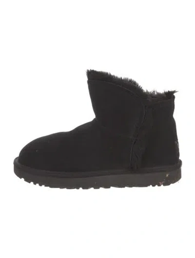 Pre-owned Ugg Suede Lace-up Boots In Black