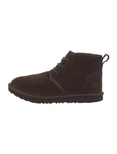 Pre-owned Ugg Suede Lace-up Boots In Black