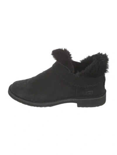 Pre-owned Ugg Suede Lace-up Boots In Black