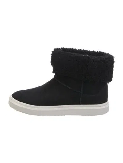 Pre-owned Ugg Suede Lace-up Boots In Black