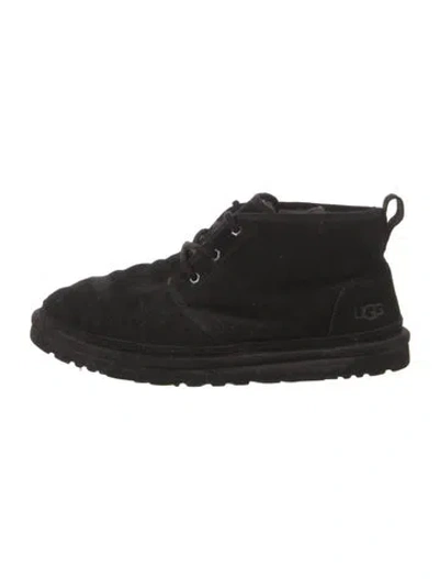 Pre-owned Ugg Suede Lace-up Boots In Black