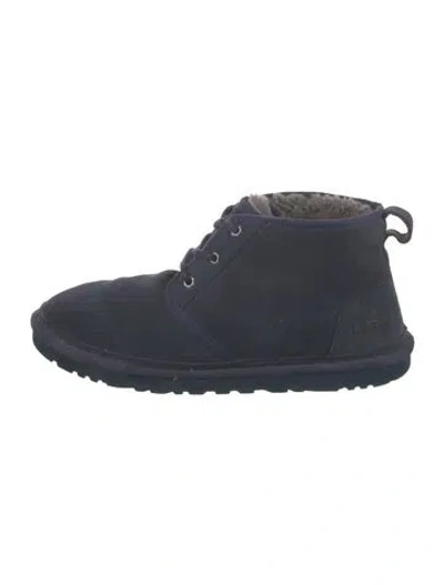 Pre-owned Ugg Suede Lace-up Boots In Blue