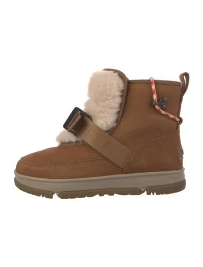 Pre-owned Ugg Suede Lace-up Boots In Brown