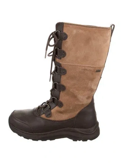 Pre-owned Ugg Suede Lace-up Boots In Brown