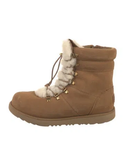 Pre-owned Ugg Suede Lace-up Boots In Brown