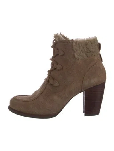 Pre-owned Ugg Suede Lace-up Boots In Brown