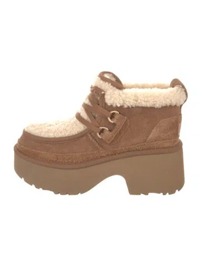 Pre-owned Ugg Suede Lace-up Boots In Brown