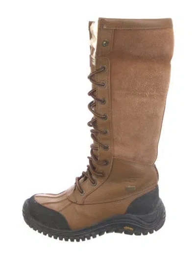 Pre-owned Ugg Suede Lace-up Boots In Brown