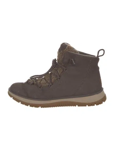 Pre-owned Ugg Suede Lace-up Boots In Brown