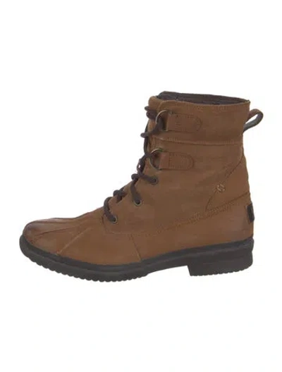 Pre-owned Ugg Suede Lace-up Boots In Brown