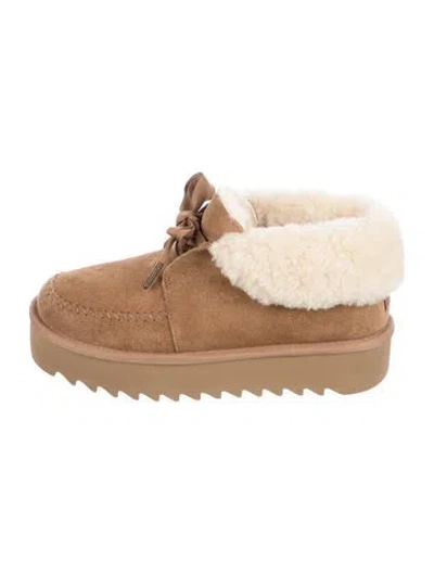 Pre-owned Ugg Suede Lace-up Boots In Brown