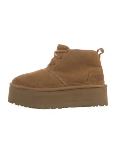 Pre-owned Ugg Suede Lace-up Boots In Brown