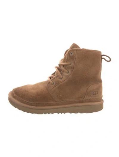 Pre-owned Ugg Suede Lace-up Boots In Brown