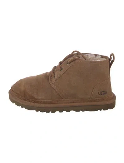 Pre-owned Ugg Suede Lace-up Boots In Brown