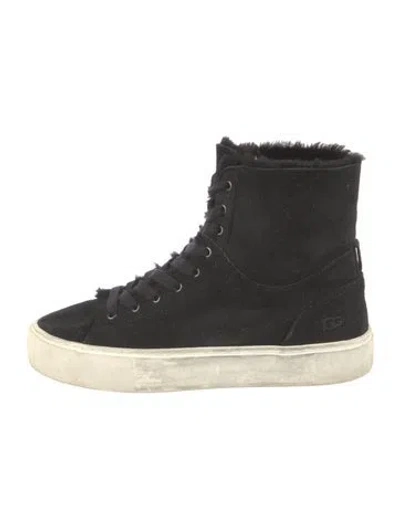 Pre-owned Ugg Suede Lace-up Boots In Gray