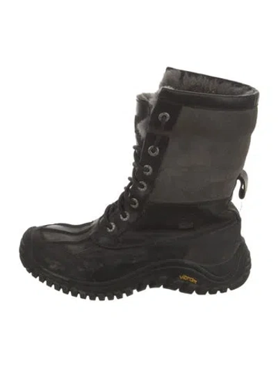 Pre-owned Ugg Suede Lace-up Boots In Gray