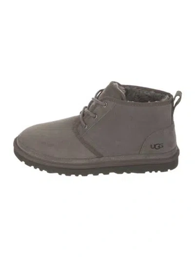 Pre-owned Ugg Suede Lace-up Boots In Gray