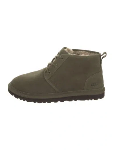 Pre-owned Ugg Suede Lace-up Boots In Green