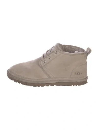Pre-owned Ugg Suede Lace-up Boots In Grey