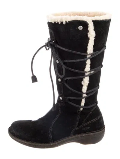 Pre-owned Ugg Suede Lace-up Boots In Multi