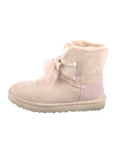 Pre-owned Ugg Suede Lace-up Boots In Neutral