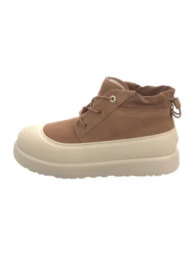 Pre-owned Ugg Suede Lace-up Boots In Neutral