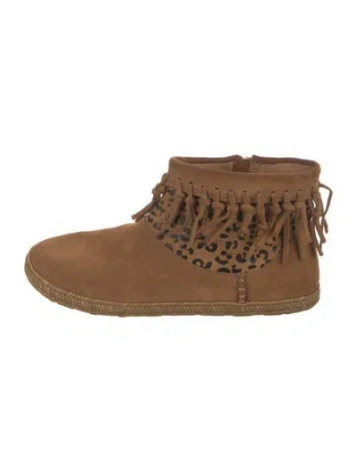 Pre-owned Ugg Suede Lace-up Boots In Neutral